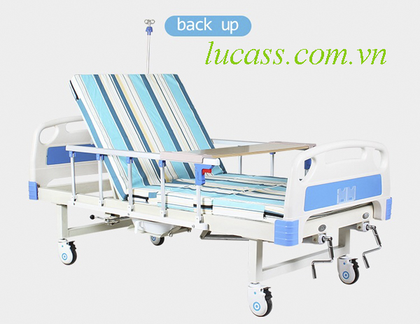 GIƯỜNG BỆNH NHÂN CÓ BÔ 3 TAY QUAY LUCASS GB-3A