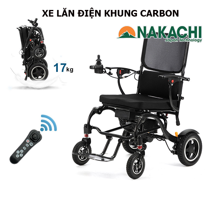 điều khiển từ xa trên xe lăn điện khung carbon